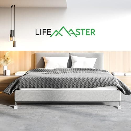 LifeMaster 8pcs Bed Risers Set - 3.5 inch Adjustable Heavy Duty Furniture Risers for Sofa Couch, Great for Under Bed Storage (White) - 3.5inch-8 PACK - White thumbnail 8