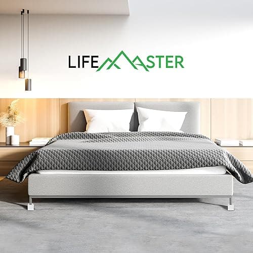 LifeMaster 8pcs Bed Risers Set - 3.5 inch Adjustable Heavy Duty Furniture Risers for Sofa Couch, Great for Under Bed Storage (White) - 3.5inch-8 PACK - White thumbnail 8