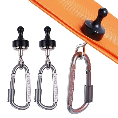 ECOSHIRE Magnetic Hooks for Canopy, Magnet Clip Hanger with Carabiner for Camping, Heavy Duty Earth Magnets, Cruise Hanging, Multifunctional Tent Canopy, Suitable Tents Swivel Snap - Image 1