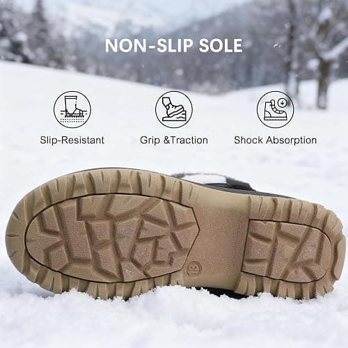 Berhood Boys Girls Winter Snow Boots Waterproof Anti-slip Warm Lining Shoes (Toddler/Little Kid/Big Kid) thumbnail 6