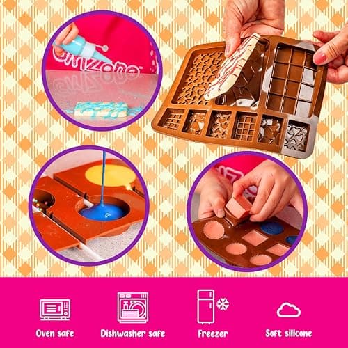 GirlZone Little Choco Delights Maker Kit, Chocolate Making Set for Kids with Candy Bar Molds, Lolly Sticks & Wrappers, Fun Creative Activity, Easter & Birthday Gift for Girls Ages 8+ thumbnail 4