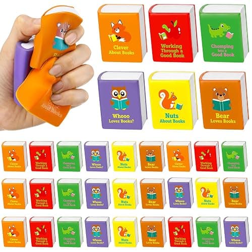 36 Pcs Stress Balls Toys Gift for Kids Back to School Gifts for Student Book Squishy's Fidget Toy Bulk First Day of School Party Favor Classroom Reward Prize Relief Toy for Exchange Gift (Cute) - Image 1
