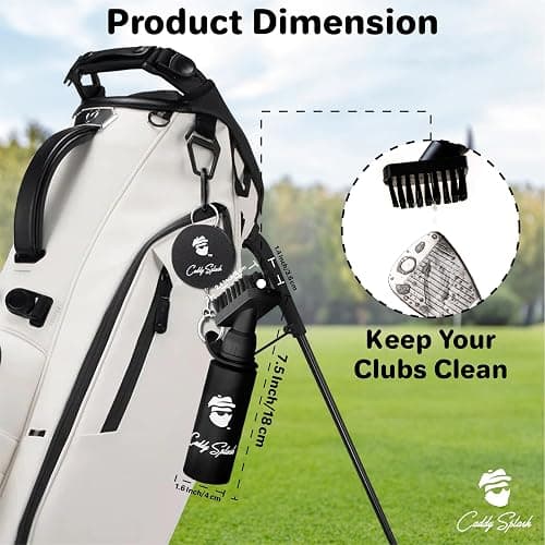 Caddy Splash Golf Club Brush Cleaner with Water - Heavy Duty Retractable Clip- Squeeze Bottle for Easy Cleaning with Nylon Bristles- Holds 4 Oz Water - Golf Accessories for Men- USA Company thumbnail 6