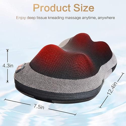 Papillon Shiatsu Back and Neck Massager with Heat, Deep Tissue Kneading,Electric Massage Pillow for Back,Shoulders,Legs,Foot,Body Muscle Pain Relief,Use at Home,Car,Office thumbnail 8