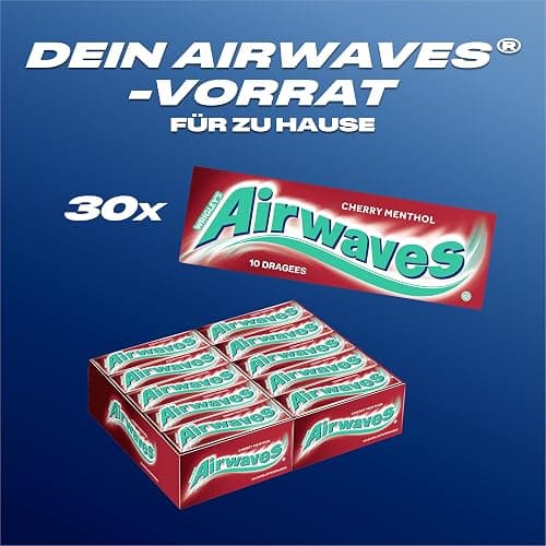 Airwaves Kaugummi Zuckerfrei, Cherry Menthol, 30 x 10 Dragees, Großpackung Chewing Gum, Mit Natürlichem Menthol, Kaugummi ohne Zucker mit Minz Frische (300 Dragees) thumbnail 8