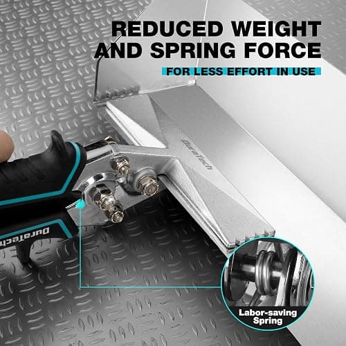 DURATECH 6 Inch Sheet Metal Bender, Hand Seamers Sheet Metal Tools | Ergonomic TPR Handle, Straight Jaw Metal Bending Pliers for Bending, Seaming and Flattening Metal thumbnail 6