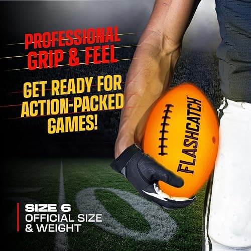 Light Up Football - Glow in the Dark Ball - NO 6 - Boys Gifts - Outdoor Sports, Birthday Gifts for Boys 8-15+ Year Old - Kids Teenage Youth Gift Ideas - Boy Toys Stuff Ages 8 9 10 11 12 13 14 15 thumbnail 3