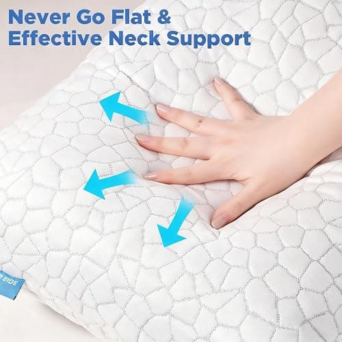 SUPA MODERN Cooling Bed Pillows for Sleeping 1 Pack Shredded Memory Foam Pillows Adjustable Cool Pillow for Side Back Stomach Sleepers Luxury Gel Pillows Standard Size, for Women Men thumbnail 7