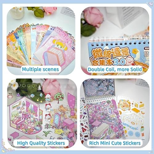 20 Sets DIY 3D House Stickers Scene Collection Book for Children Adults - Magic House, with Tweezers Make Your Own House Stickers Therapy for Adult Relief Stress thumbnail 6