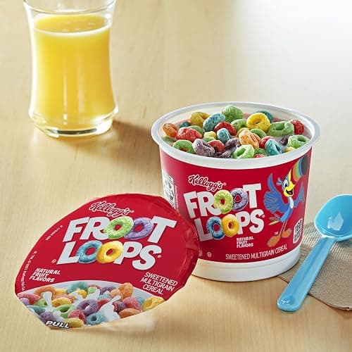 Kellogg's Froot Loops Breakfast Cereal Cups, Fruit Flavored, Breakfast Snacks with Vitamin C, Original, 18oz Case (12 Cups) thumbnail 5