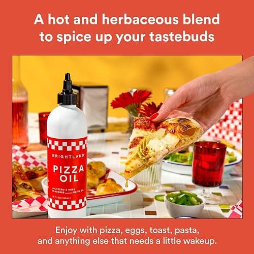 Brightland Pizza Oil with Extra Virgin Infused Olive Oil - Herbaceous Oil for Dipping & Dressing - Premium Jalapeño & Herb Flavor Cold-Pressed Oil - Vegan, Plant-Based & Gluten Free, 12 Fl Oz thumbnail 3
