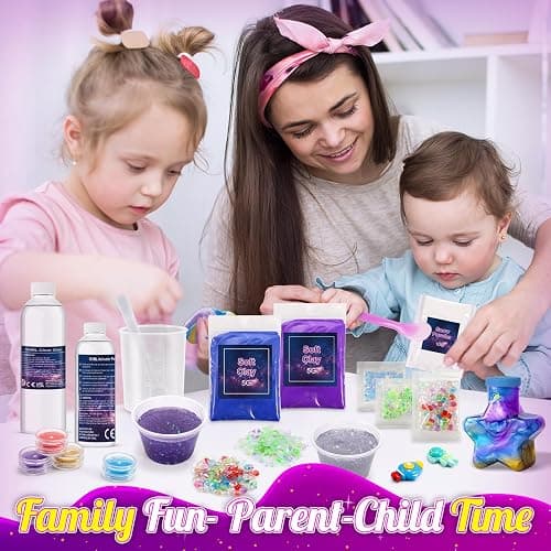 iKidiki Slime Making Kit, Toys for 6 7 8 9 10 11 12 Year Old Girls Boys Gifts Birthday Galaxy Slime Kits for Girls 6-12 Year Old Girl Boy Gifts Fluffy Slime Kids Birthday Presents Craft Kits for Kids thumbnail 2