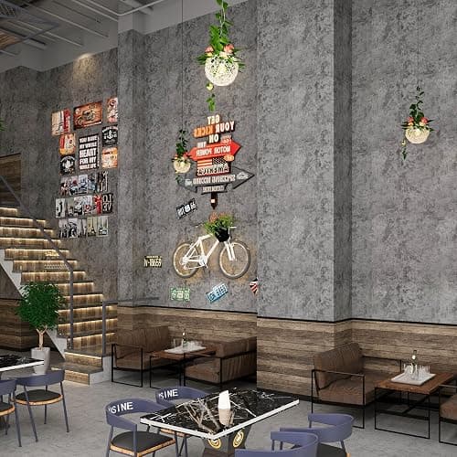 BAYYA Concrete Wallpaper Peel and Stick Grey/Brown/Beige Cement Contact Paper 15.8"x591" Industrial Style Self Adhesive Waterproof Removable Wall Covering Vinyl Film Furniture Stickers for Wall thumbnail 5