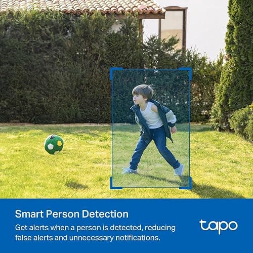 TP-Link Tapo Wire-Free Indoor/Outdoor Security Camera, 2K 3MP, Up to 180 Days of Battery Life, Smart Person Detection, SD/Cloud Storage, Spotlight Color Night Vision, No Hub Needed (Tapo C410) - BatteryCam - 2K 3MP thumbnail 5