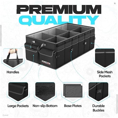 FORTEM Trunk Organizer For SUV Car Trunk Organizer, Foldable Storage, Car Accessories for Women Men, Collapsible Bag, Perfect Christmas Gifts, 600D Oxford, Non Slip Bottom, Straps, Soft Cover (85L) thumbnail 3