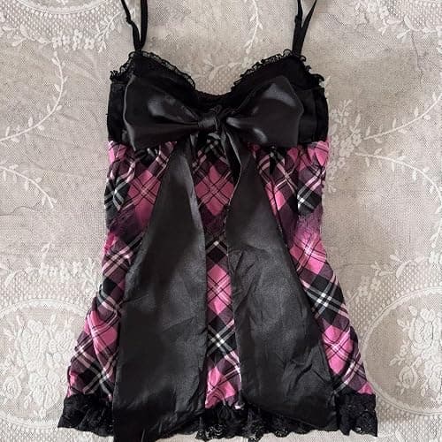 Y2K Emo Grunge Gyaru Shirt Women Cutecore Harajuku Cami Scene Tank Top Mcbling Teen Girl 2000s Alt Clothes thumbnail 2