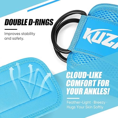 KUZARO Ankle Resistance Bands with Cuffs, Ankle Weights Bands for Working Out, Women Leg and Glutes Workout Equipment, Exercise Bands for Kickbacks, Butt and Booty Trainer, Home Gym Fitness Equipment thumbnail 4
