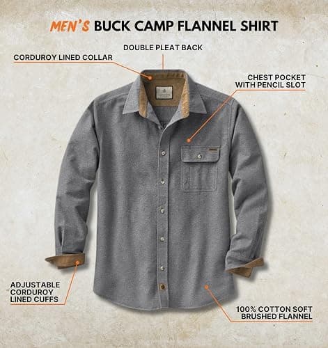 Legendary Whitetails Men's Flannel Shirt Long Sleeve Button Down 100% Cotton thumbnail 2