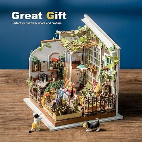 Rolife DIY Miniature House Kit Miller's Garden, Tiny House Kit for Adults to Build, Mini House Making Kit with Furnitures, Halloween/Christmas Decorations/Gifts for Family Friends (Miller's Garden) thumbnail 4