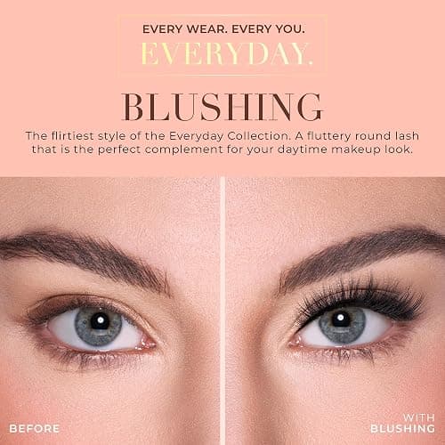 Lilly Lashes Everyday Blushing Natural Lashes, Faux Mink Natural Eyelashes, False Eyelashes Everyday Use, Individual Lashes Reusable up to 20x, No Lash Glue Included (13mm) thumbnail 4