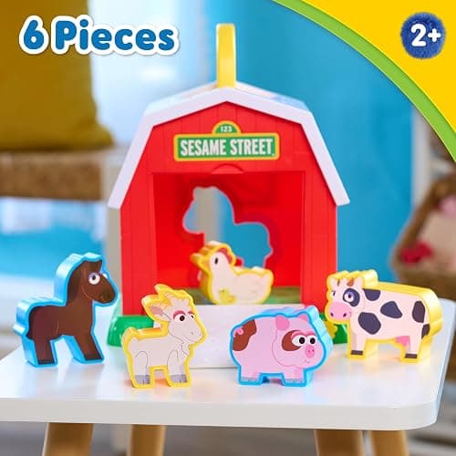Sesame Street Elmo's Learn & Sort Barn with Music and Sounds, 6-Pieces, Teaches Toddlers Shapes, Sounds, and Problem-Solving Skills, Toy for Girls, Boys, Kids, Ages 2 and Up by Just Play thumbnail 2