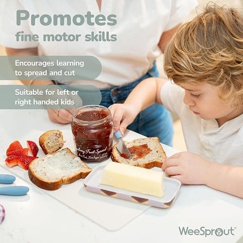 Kids Stainless Steel Utensils Set - Premium 18/8 Grade Silverware Kit - 2 Spoons, 2 Forks, and 2 Knives for Ages 4-7 - Silicone Easy-Grip Handles - Children Flatware Cutlery (Bright - Purple, Pink) thumbnail 4