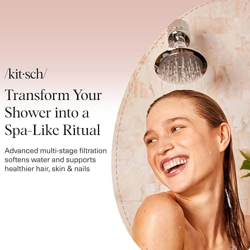 Kitsch Shower Head Filter for Hard Water – Shower Water Filter with KDF-55 & Calcium Sulfite, Helps Reduce Chlorine & Impurities, Water Softener- Bathroom Accessories for Healthier Hair & Skin- Chrome thumbnail 2