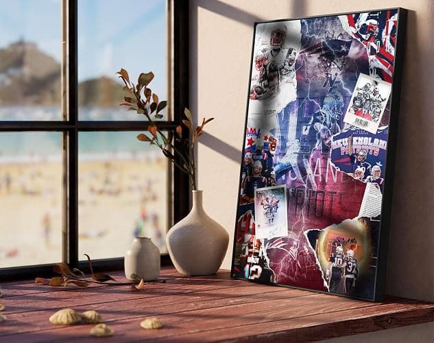 SPASAV 11"x17" Unframed, Patriots Football Player Collage Poster, Canvas Print Wall Art, Man Cave Home Decor thumbnail 5