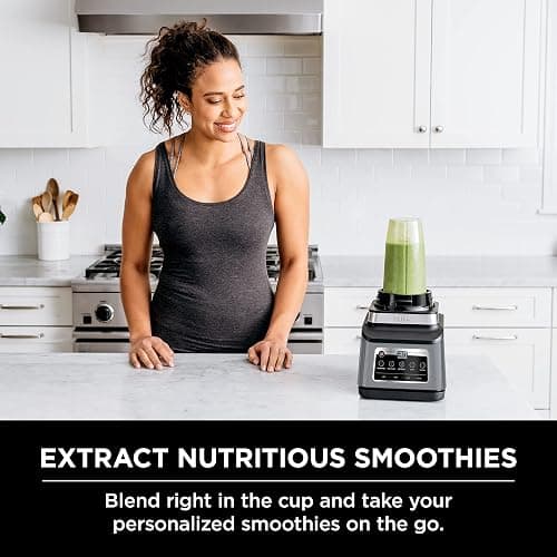 Ninja BN801 Professional Plus Kitchen System, 1400 WP, 5 Functions for Smoothies, Chopping, Dough & More with Auto IQ, 72-oz.* Blender Pitcher, 64-oz. Processor Bowl, (2) 24-oz. To-Go Cups, Grey thumbnail 5