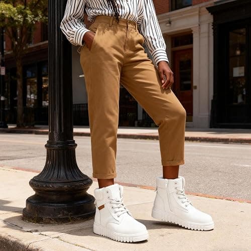 GLAMORA Bottines d'hiver pour femme imperméables et thermiques avec semelle antidérapante et doublure chaude en fourrure, confortables et légères, idéales pour la ville, le travail ou les activités de thumbnail 9