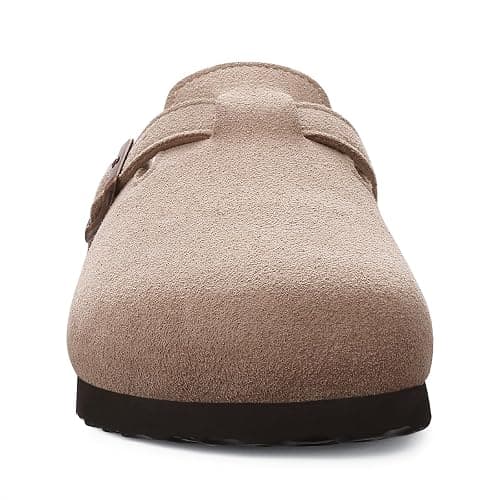 ODOLY Genuine Suede Clogs for Women Men Soft Cork Footbed Leather Mules Comfort Potato Shoes with Arch Support thumbnail 3