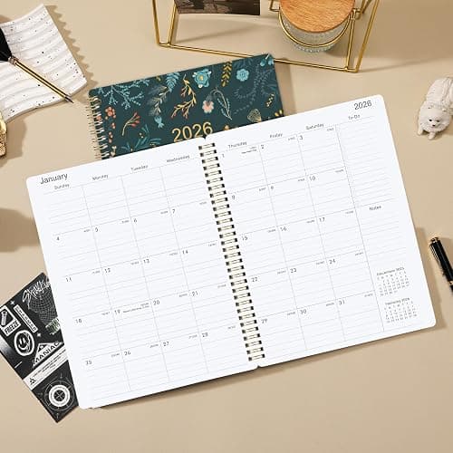 2026 Planner - 2026 Planner Weekly and Monthly, Jan 2026 - Dec 2026, Planners Weekly and Monthly, 8.5" x 11" Planners Calendar with Tabs & Pocket, Flexible Cover, Twin-Wire Binding thumbnail 2