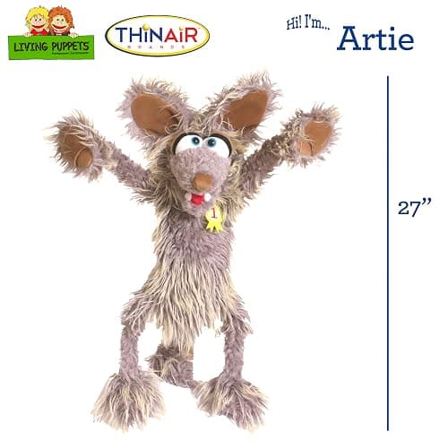 Living Puppets - Artie the Coyotte Large 27-Inch Plush Hand Puppet for Boys and Girls thumbnail 2