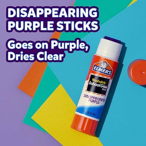 Elmer’s Color 'n Glitz Glue Sticks, Washable, Assorted Colors, Includes Disappearing Purple, 6 Grams 12 Count - Stocking Stuffer, Vision Board, #1 Teacher Brand thumbnail 5