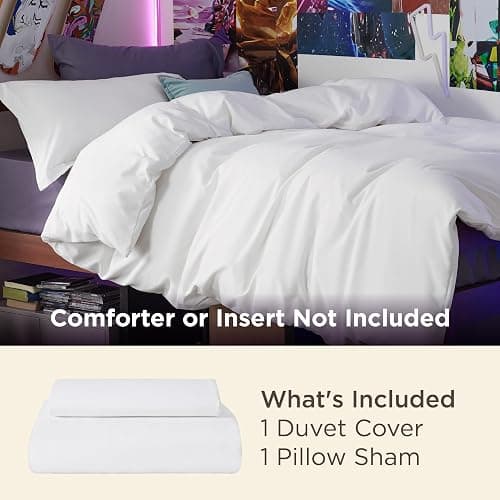 Bedsure Duvet Cover Twin/Twin XL Size for Kids- Extra Soft Double Brushed Bedding Set with Zipper Closure, 2 Pieces, Includes 1 Duvet Cover (68"x90") & 1 Pillow Sham, Comforter Not Included, White thumbnail 3