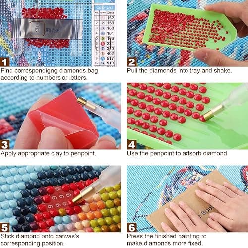 5D Diamond Painting Kit Completo, Pittura Diamante Cielo Stellato per Bambini DIY Strass Ricamo a Punto Croce Decorazione per Casa 30x40cm thumbnail 6