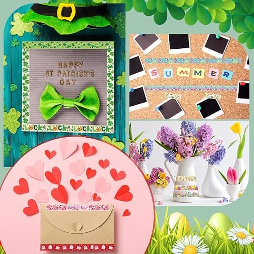 TaoBary 33 Rolls Holiday Plaid Washi Tape, 15 mm Seasonal Washi Tape Set Bohemian Colorful Vintage Cute for Card Wrapping Craft(Festive Style) thumbnail 6