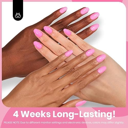 Beetles Pink Gel Nail Polish, 15ML Light Pink Nail Gel Polish Solid Color Soak Off UV LED Lamp French Gel Polish Colorful Bottle Manicure Gifts for Women First Crush thumbnail 4
