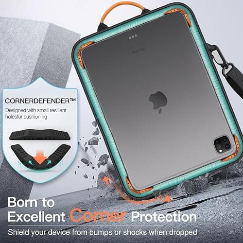 MoKo 9-11 Inch Tablet Sleeve Bag Handle Carrying Case with Shoulder Strap | Fits iPad Pro/Air/A16 11-inch, iPad 10th 10.9, iPad 9/8/7th 10.2, iPadAir 5/4th 10.9 and Tab S8/S9 11-inch, Black & Gray thumbnail 4