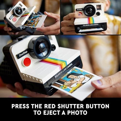 LEGO Ideas Polaroid OneStep SX-70 Camera Set for Adults, Collectible Vintage Model Kit to Build with Authentic Details, Creative Activity, Photography Gifts for Men, Women, Him, Her & Teens 21345 thumbnail 4