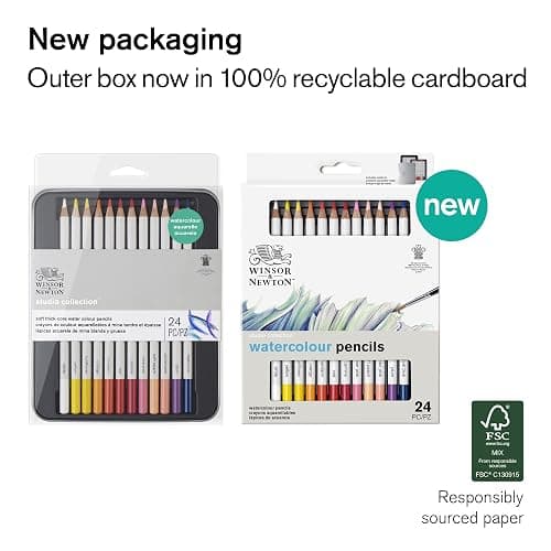 Winsor & Newton Studio Collection Artist Pencils, Watercolor Pencils, Set of 24 thumbnail 2