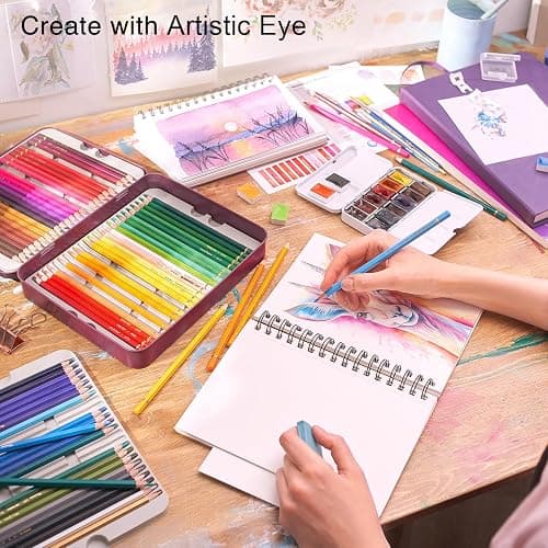 ARTISTIC EYE Premium Watercolor Pencils | Set of 72, Quality 3.5mm Soft Core Leads, Water-Soluble Pencils, Perfect for Beginner & Advanced Artists thumbnail 4