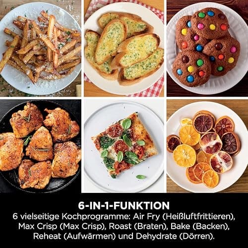 Ninja Double Stack Heißluftfritteuse, 7,6L Digitale Air fryer Doppelkorb mit 4 Kochstufen, 2 Schubladen, 2 Gestelle, platzsparendes Design, 6 Kochfunktionen, 6 Portionen, Schwarz SL300EU thumbnail 9