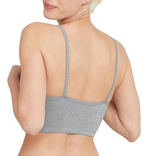 Hanes Women's Cropped Bralette Pack, 3-Pack, Breathable Crop Top Bras, Solid or Assorted, 3-Pack thumbnail 3
