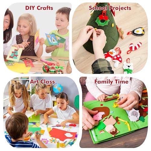 42 pcs Felt Fabric Sheet 4"x4" Assorted Color DIY Craft Squares Nonwoven 1mm Thick thumbnail 4
