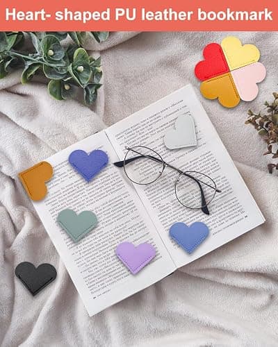 30Pcs Leather Heart Book Marks for Women, Cute Heart Bookmark Corner for Book Lovers Gifts thumbnail 4