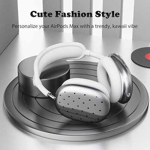 BlHMCASE Headphone Cover for AirPods Max, Cute Black Polka Dot Clear Ear Cups Covers, White Silicone Ear Pad Case Headband Cover for Apple AirPods Max thumbnail 5