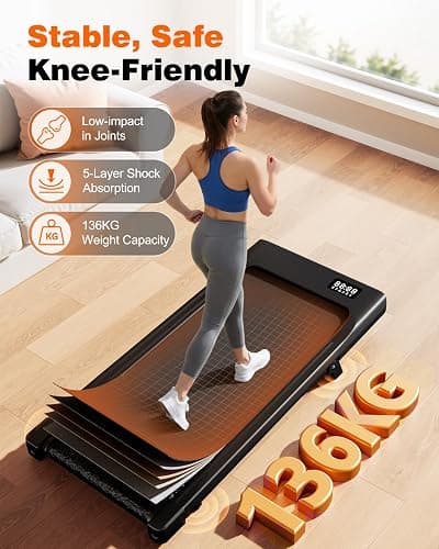 Superun Raceable 6% Incline Walking Pad with App Control, Under Desk Treadmill for Smart Devices MAX 12KM/H Foldable Treadmill, Max 136KG 159KG Suitable for Heavy People, Door to Door Delivery thumbnail 6