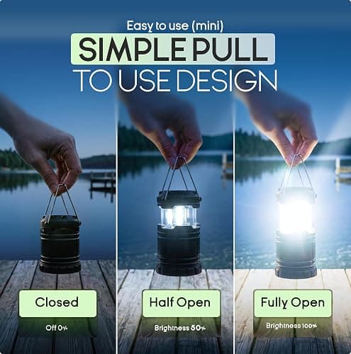 MalloMe LED Camping Lantern, Battery Powered Lanterns for Power Outages, Portable Hanging Collapsible Camping Lights for Outdoor, Home, Emergency, Hurricane Lamp Survival Outage Light 3 x AAA Operated thumbnail 6