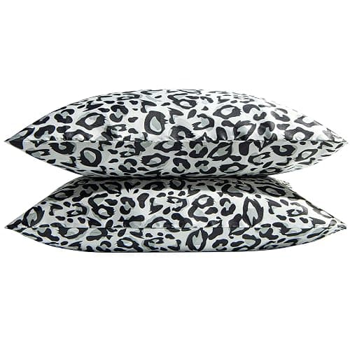 NTBAY 2 Pack Satin Standard Pillowcases for Hair and Skin, Luxurious and Silky Leopard Printed Pillow Cases with Envelope Closure, 20x26 Inches, Black and White thumbnail 6